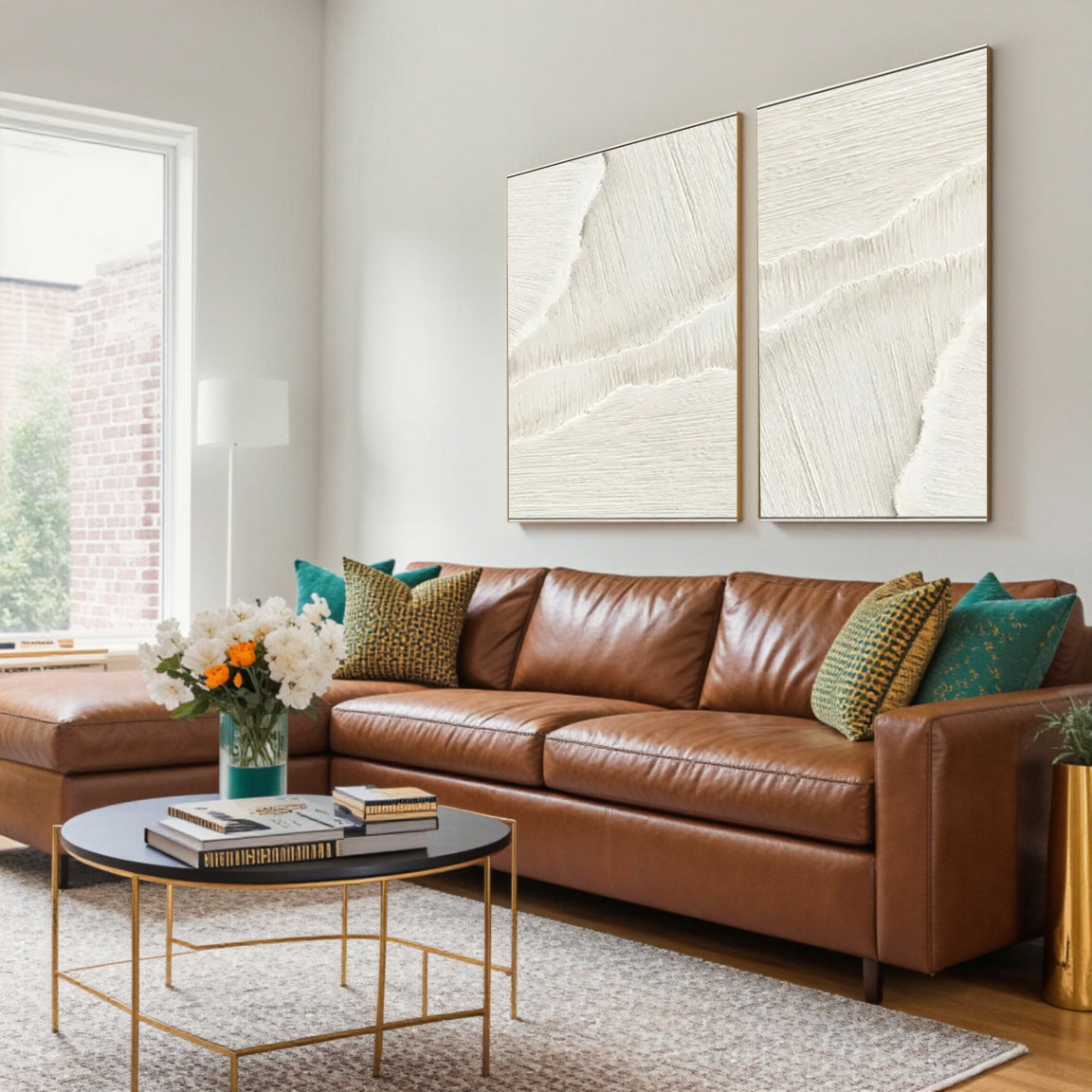 Plaster Art Minimalist Textured Paintings Set of 2 #MM057