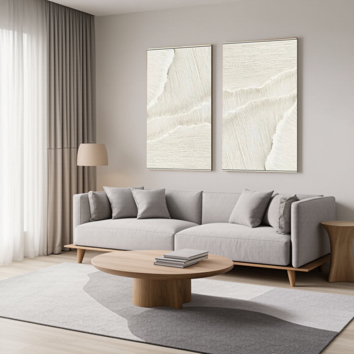 Plaster Art Minimalist Textured Paintings Set of 2 #MM057