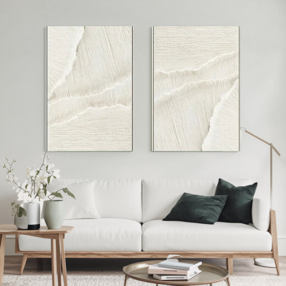 Plaster Art Minimalist Textured Paintings Set of 2 #MM057