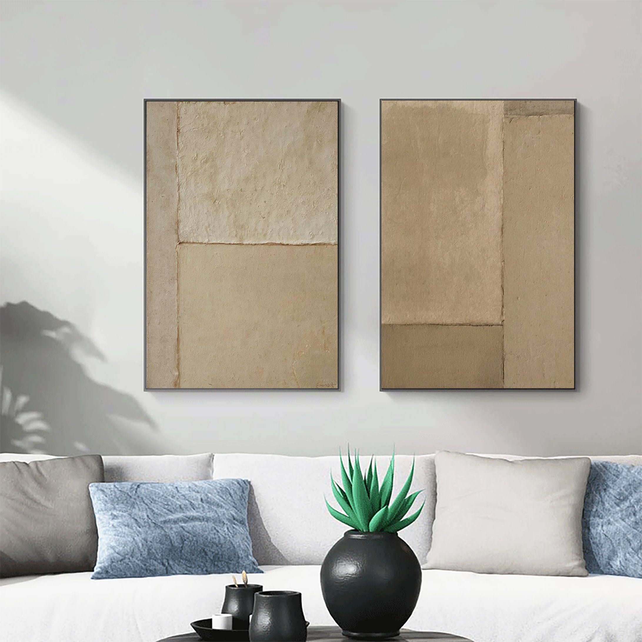 Black White Textured Minimalist Wall Art #MZ046