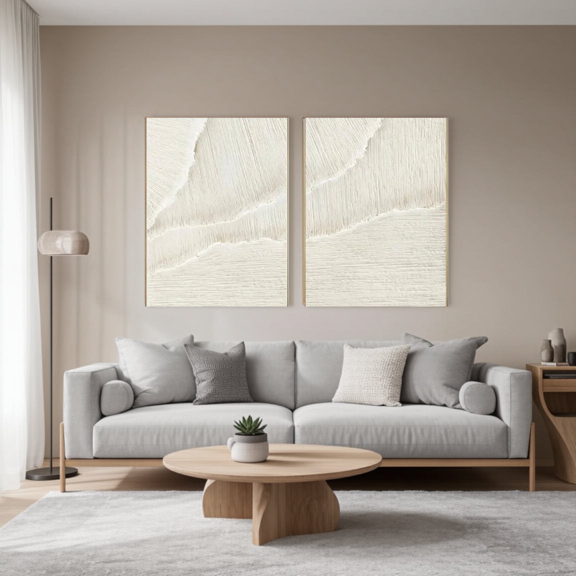 Plaster Art Minimalist Textured Paintings Set of 2 #MM056