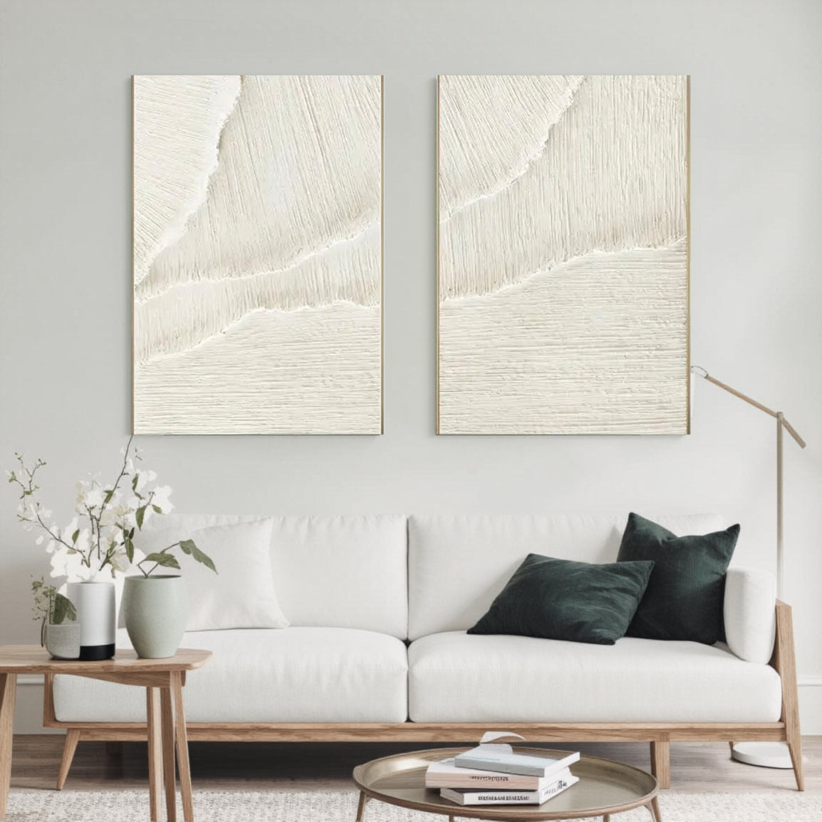 Plaster Art Minimalist Textured Paintings Set of 2 #MM056