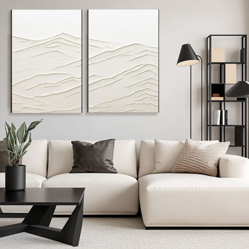 Plaster Art Minimalist Textured Paintings Set of 2 #MM079