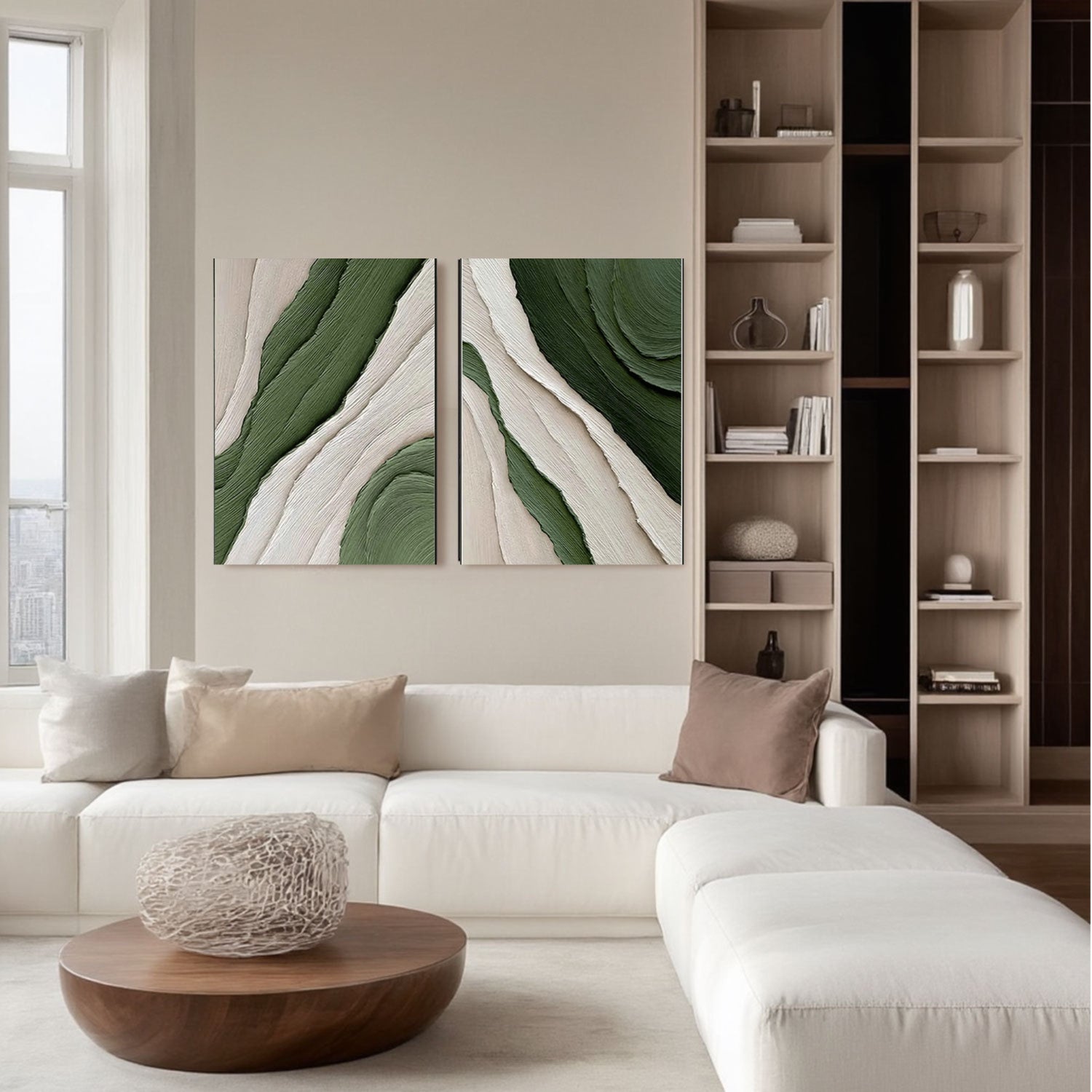 Blue & Green Abstract Set of 2 #BG047