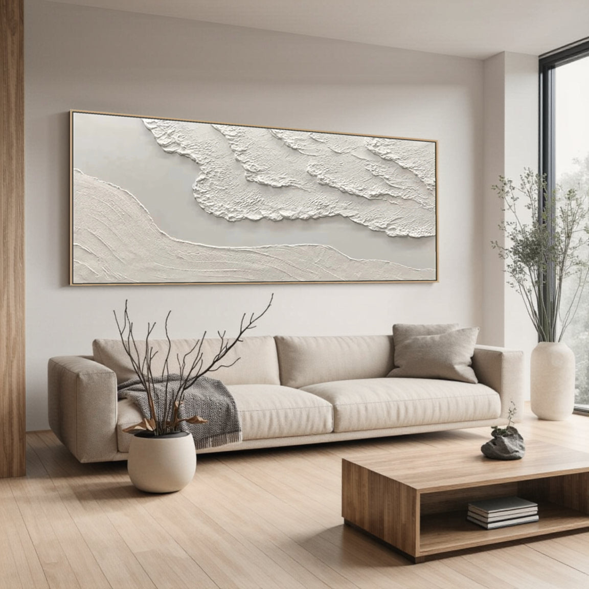 Beige Minimalist Textured Wall Art #MM103