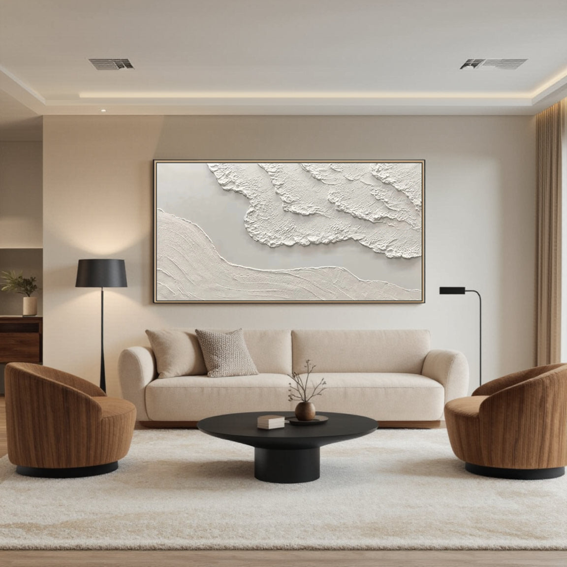 Beige Minimalist Textured Wall Art #MM103