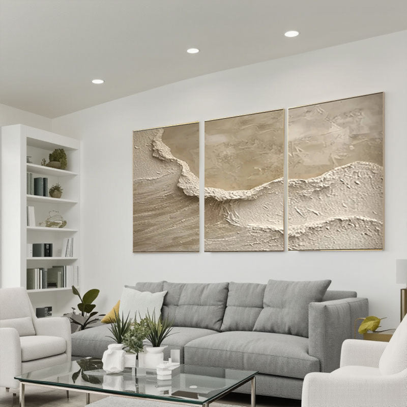 Beige & Brown Abstract Set of 3 #BB099