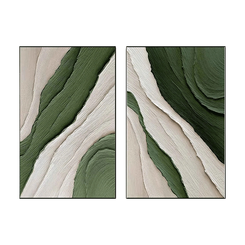 Blue & Green Abstract Set of 2 #BG047