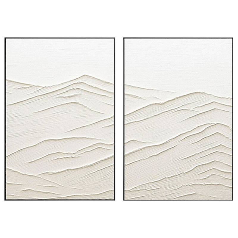 Plaster Art Minimalist Textured Paintings Set of 2 #MM079