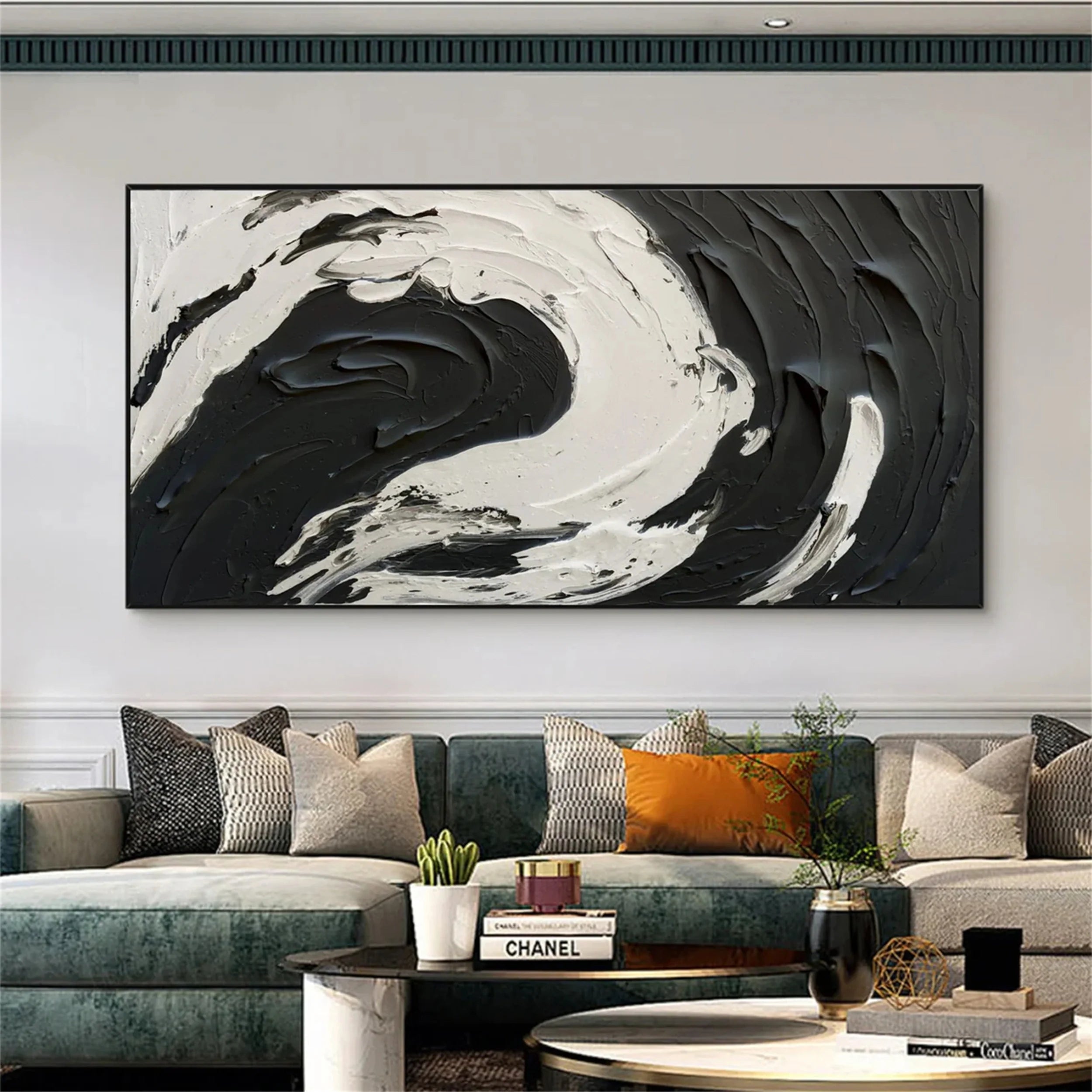 Black Gold Minimalist Textured Painting #MZ053
