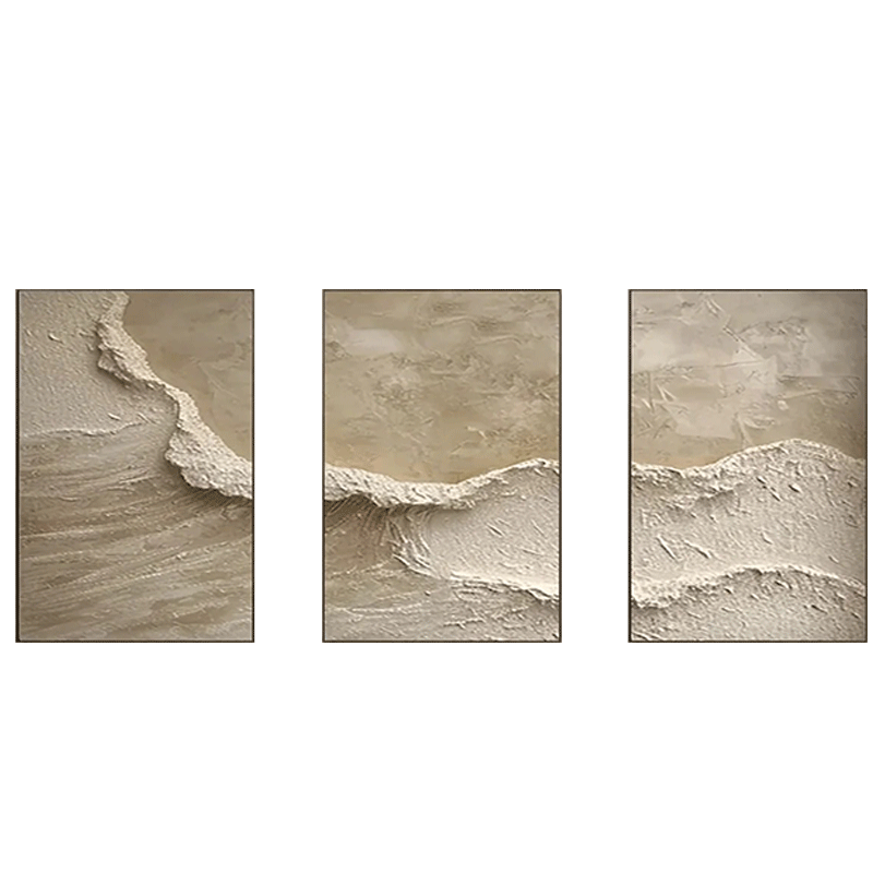 Beige & Brown Abstract Set of 3 #BB099