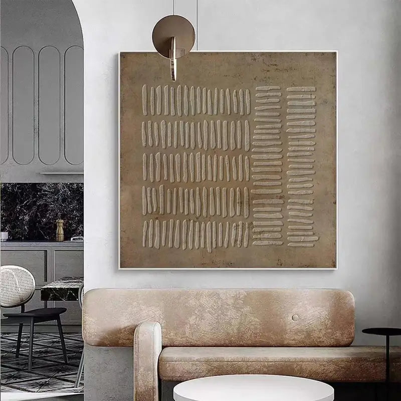 Black Minimalist Textured Painting Canvas #MZ025