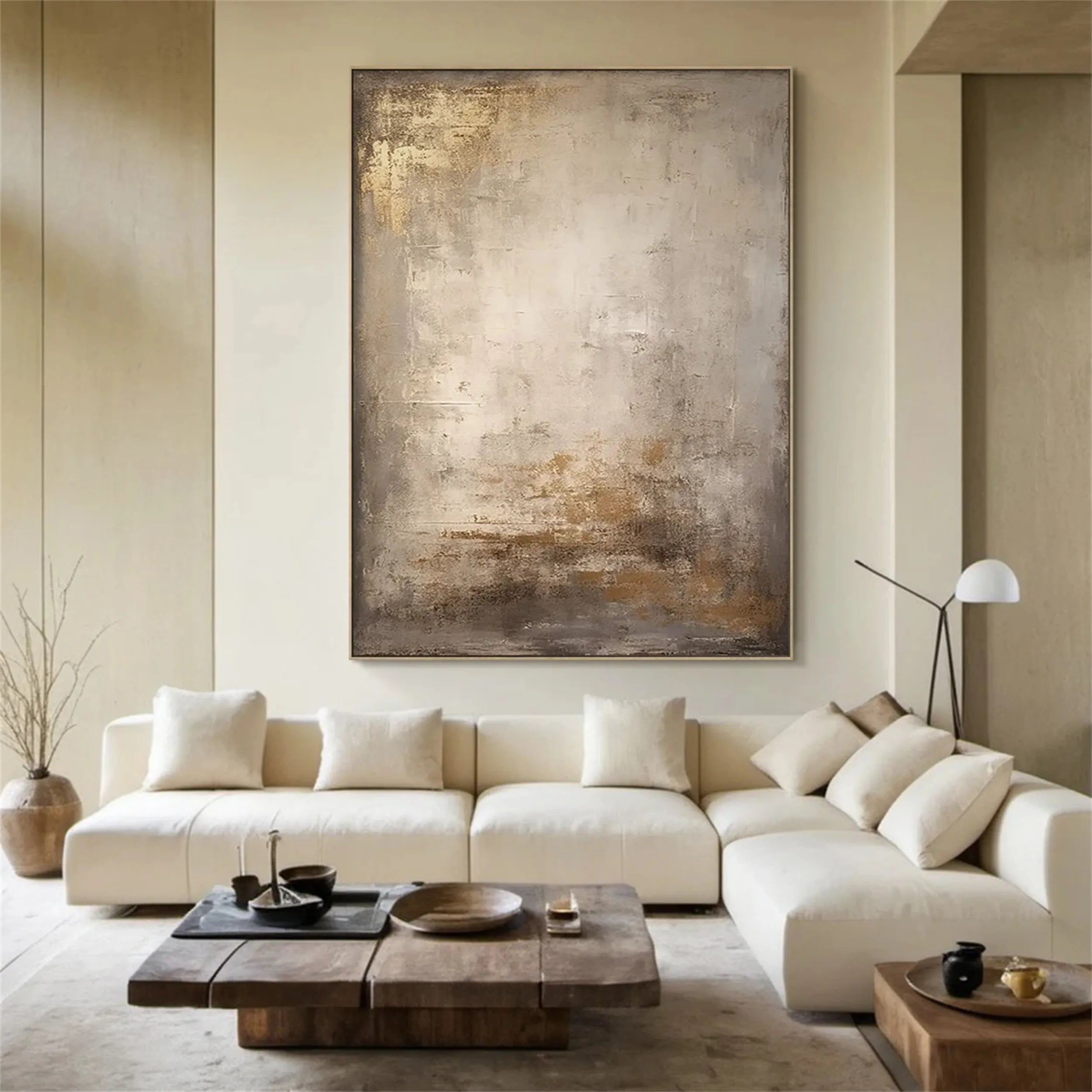 White Minimalist Textured Paintings Canvas Set of 2 #MM065