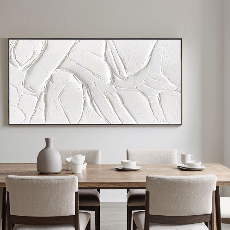 White Minimalist Textured Painting Canvas #MM104