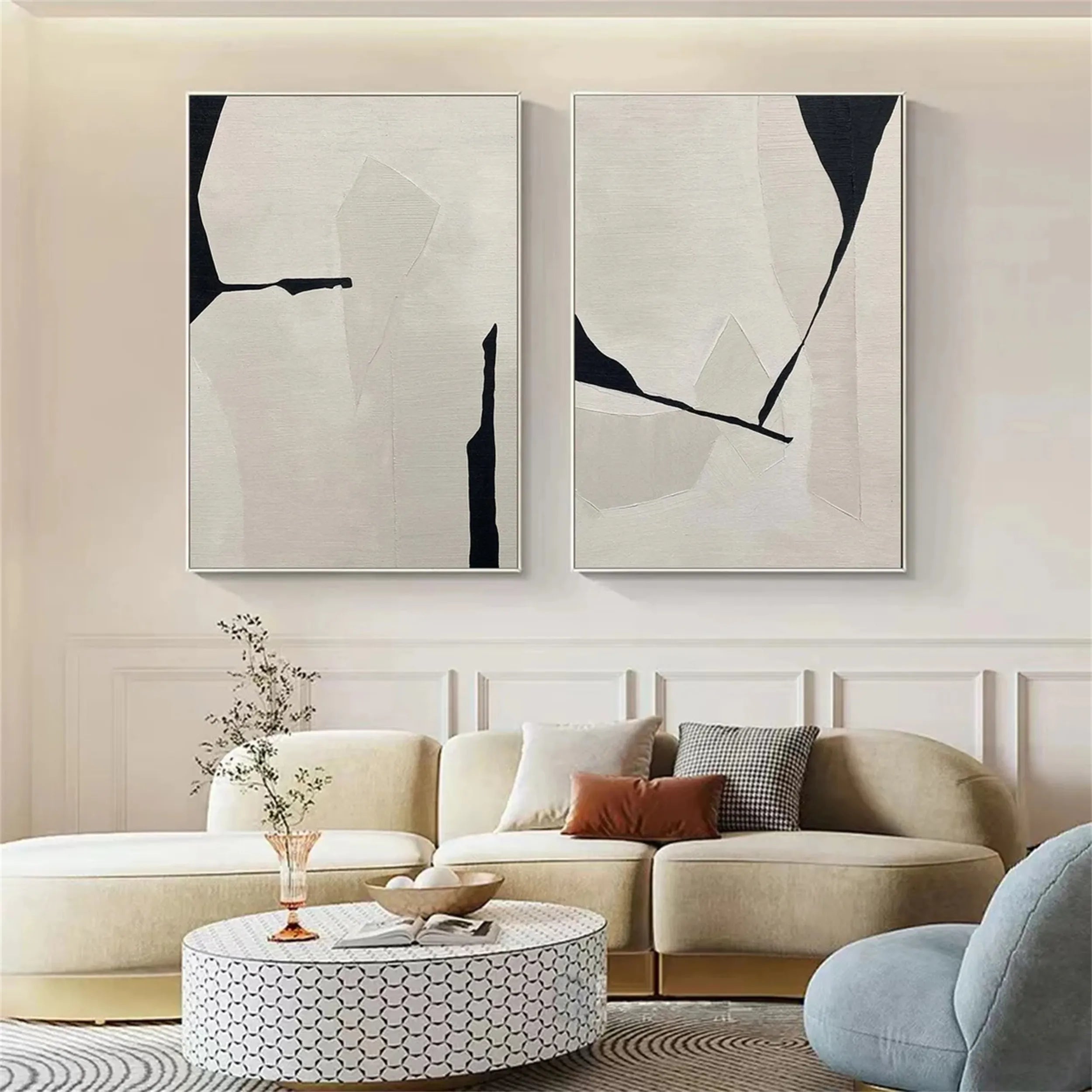 White Minimalist Textured Painting Canvas #MM204