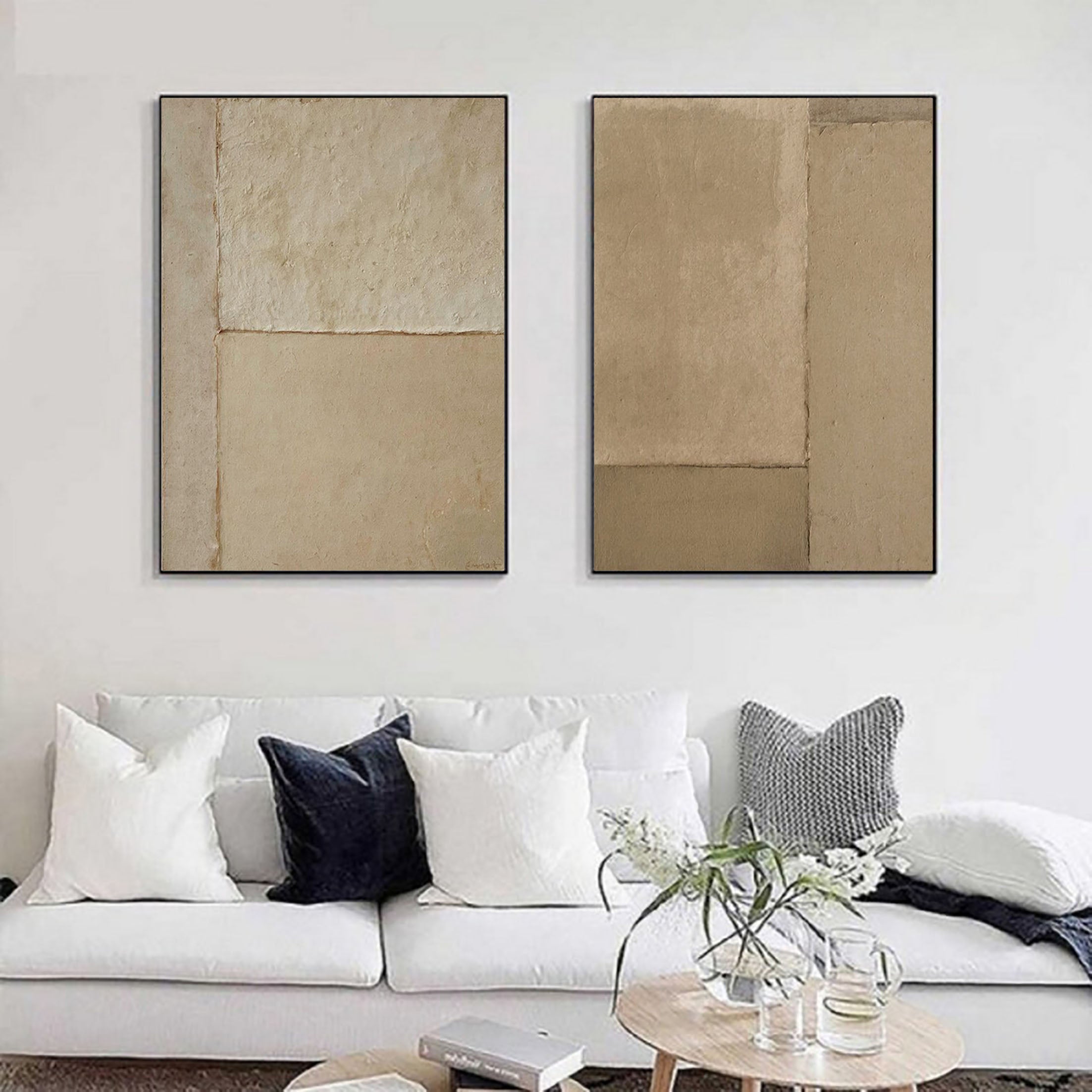 Black White Textured Minimalist Wall Art #MZ046
