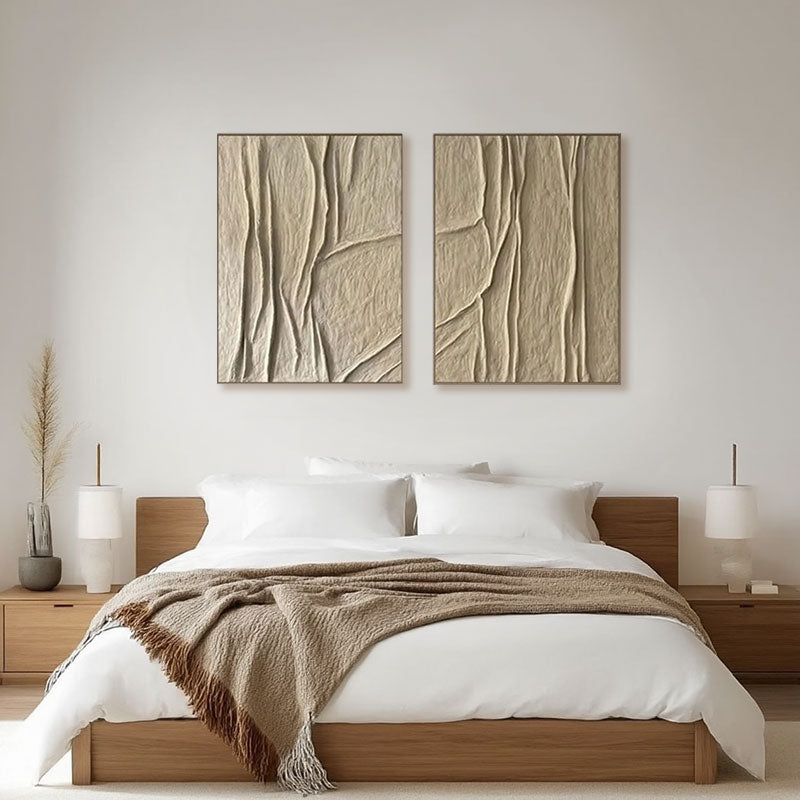 Beige & Brown Abstract Set of 2 #BB134