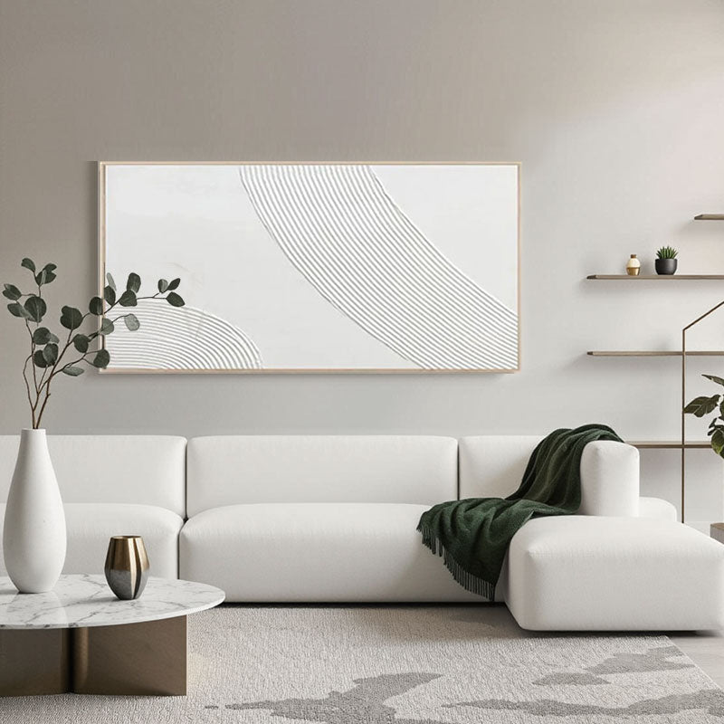 White Minimalist Textured Painting Canvas #MM204