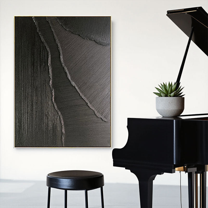 Black Minimalist Textured Painting #MZ142