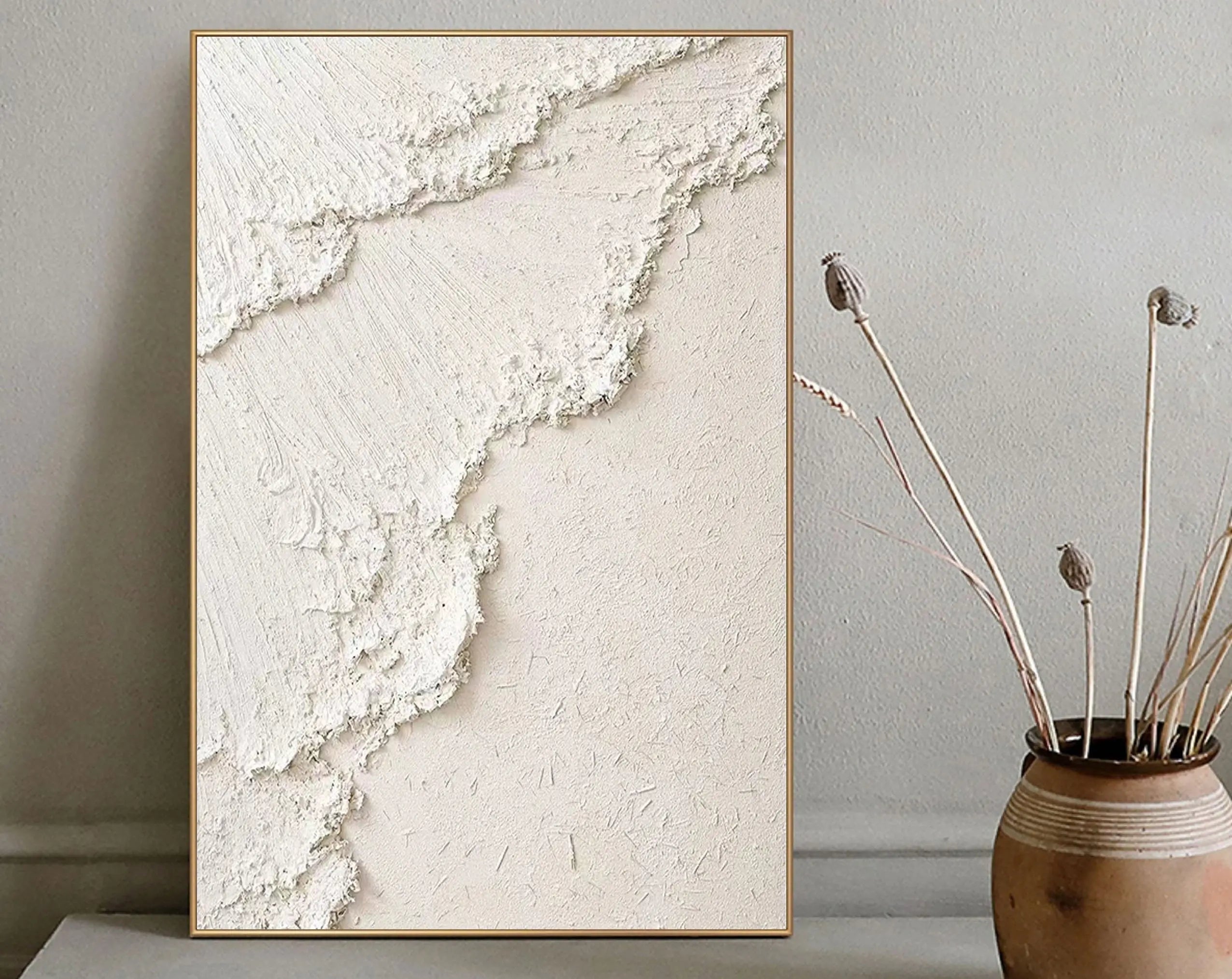 Beige Minimalist Textured Wall Art #MM070