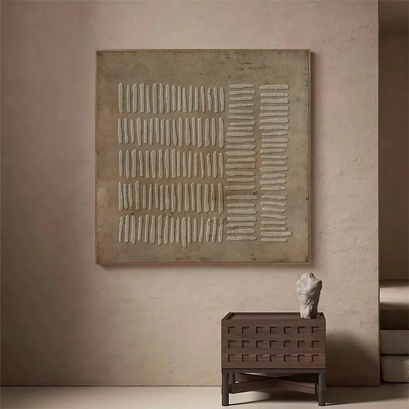 Black Minimalist Textured Painting Canvas #MZ025
