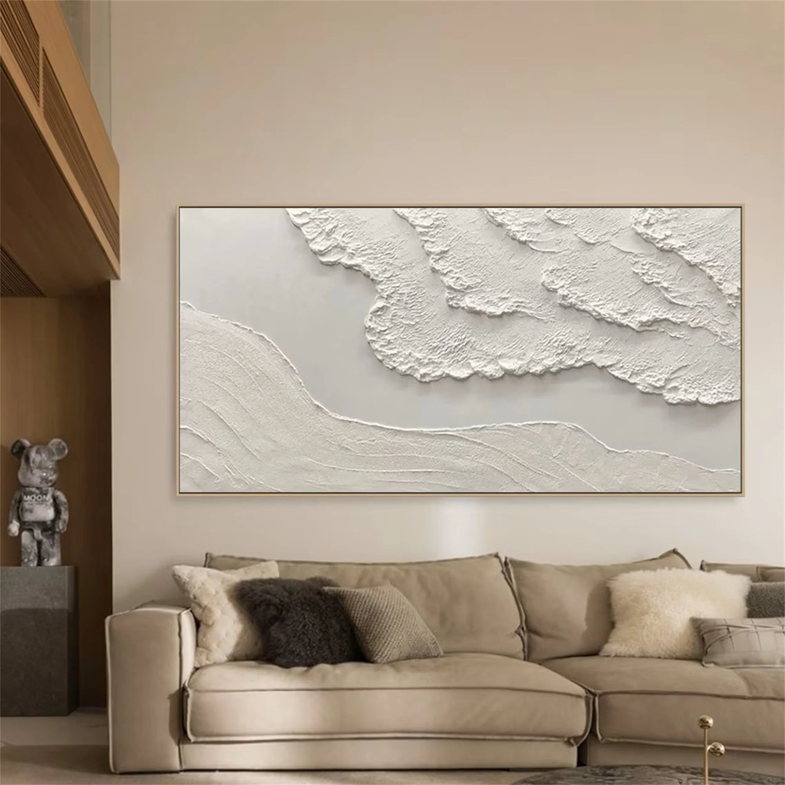 White Minimalist Textured Painting Canvas #MM104