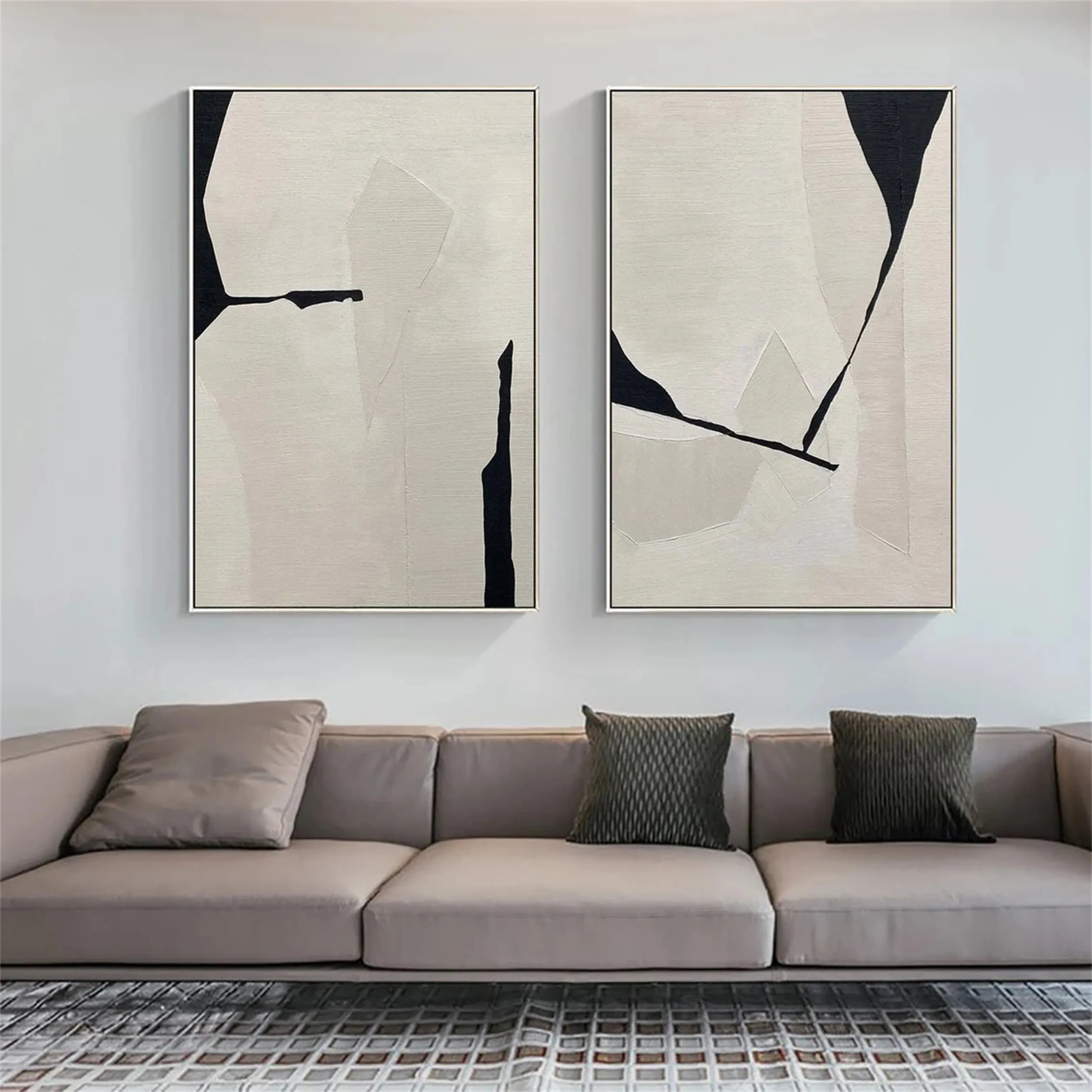 White Minimalist Textured Painting Canvas #MM204