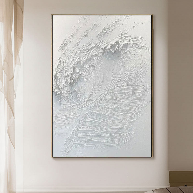 White Minimalist Textured Painting Canvas #MM014