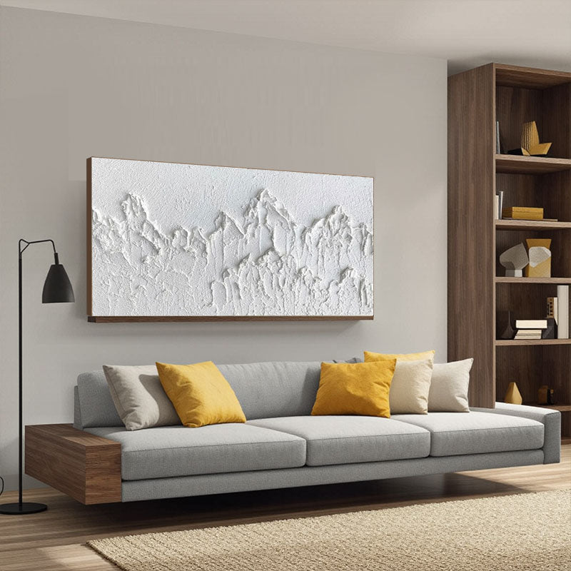 White Minimalist Textured Painting Canvas #MM195