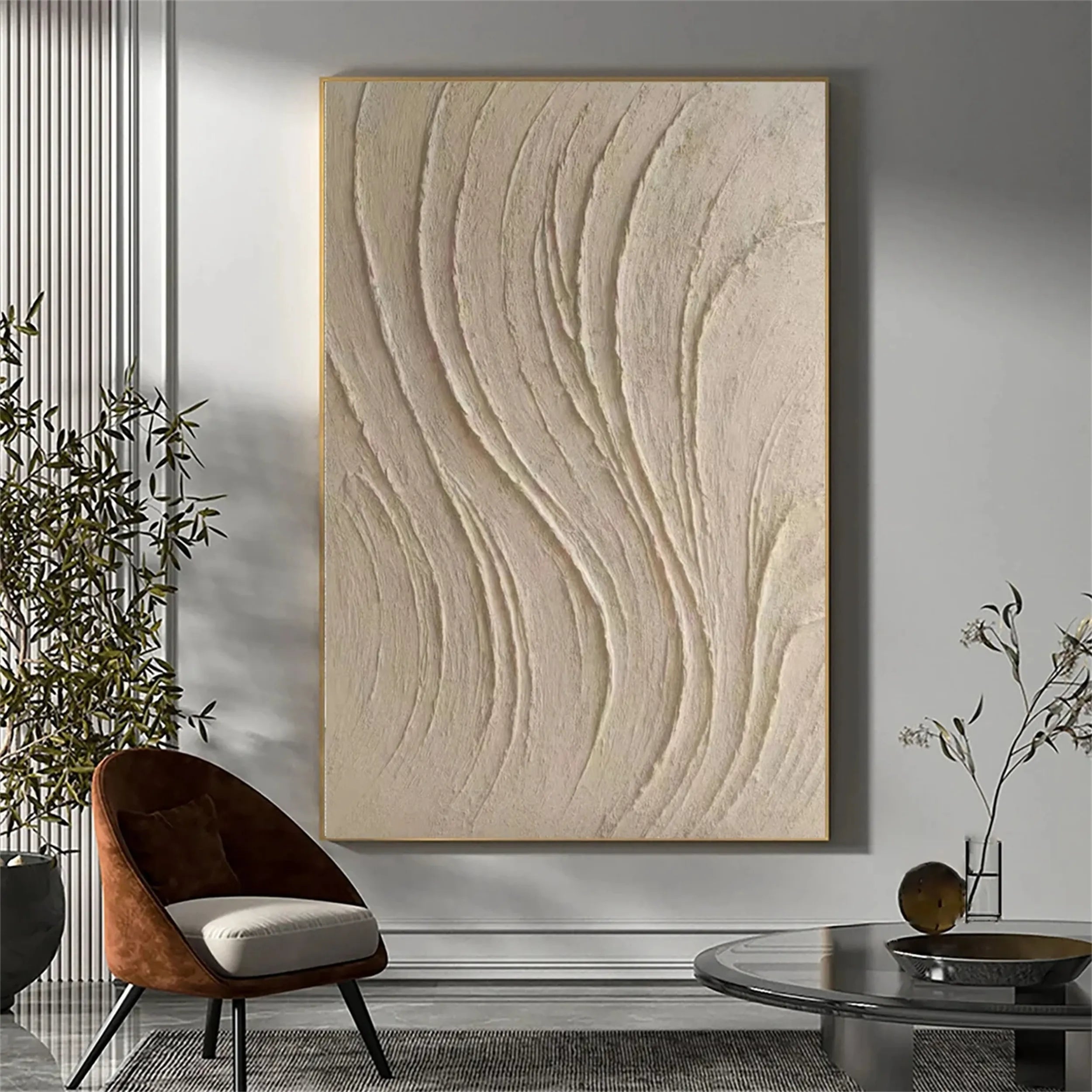 Beige & Brown Abstract #BB095