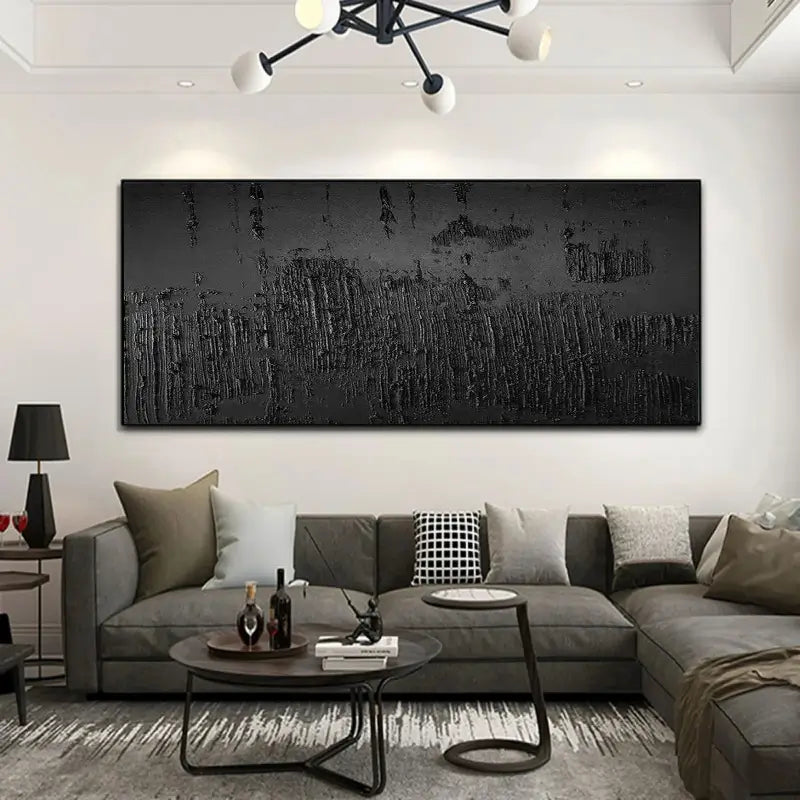 Black Minimalist Textured Painting #MZ018