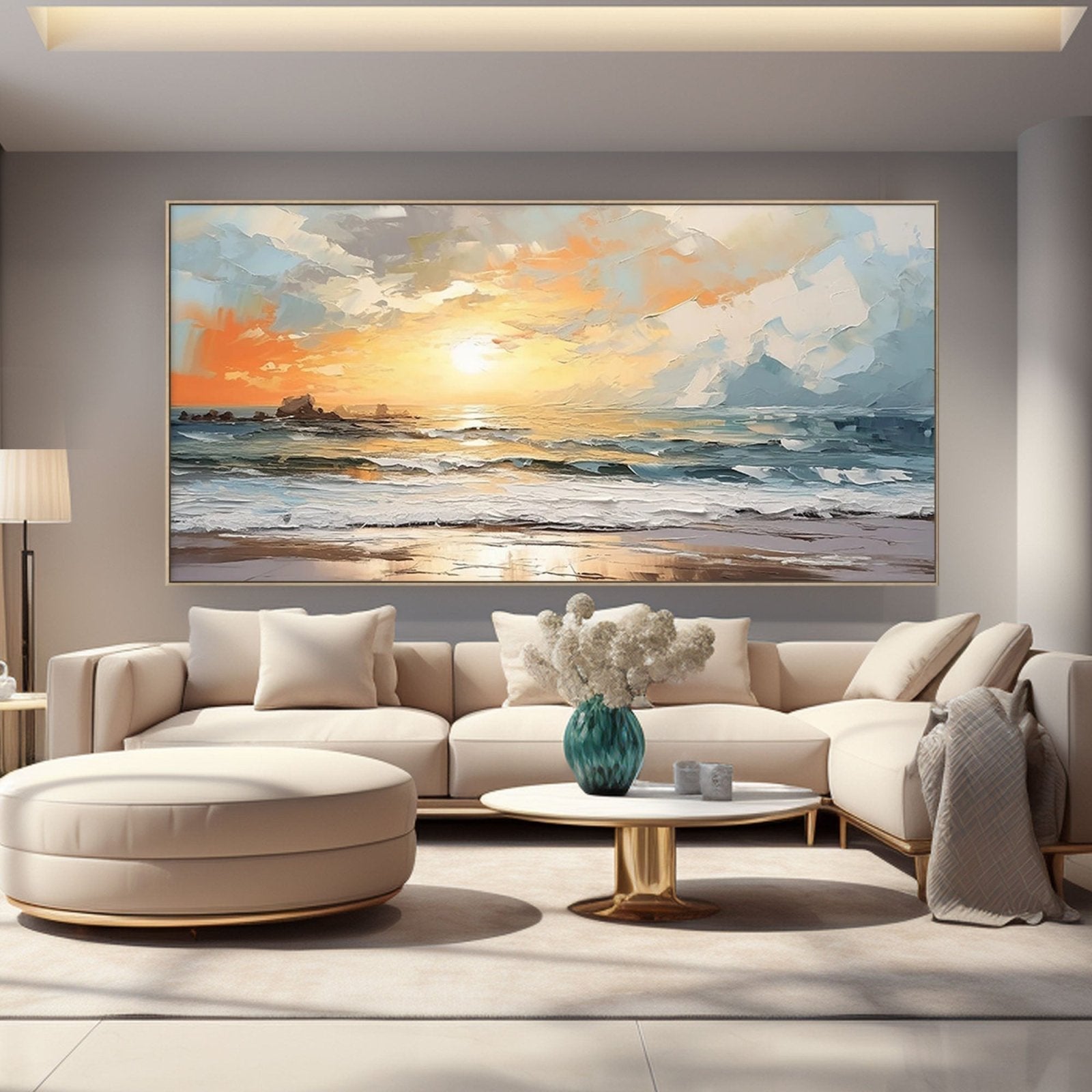 Abstract Painting "Éveil Marin"