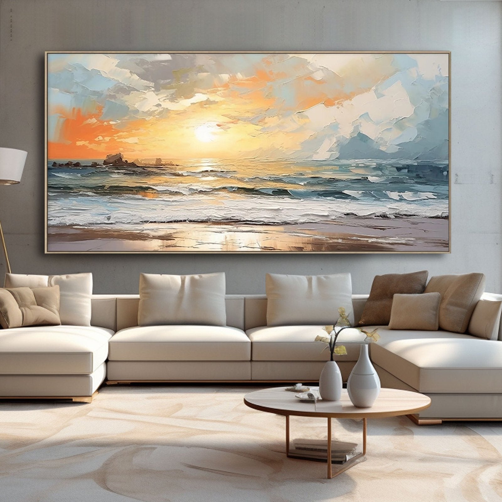 Abstract Painting "Éveil Marin"