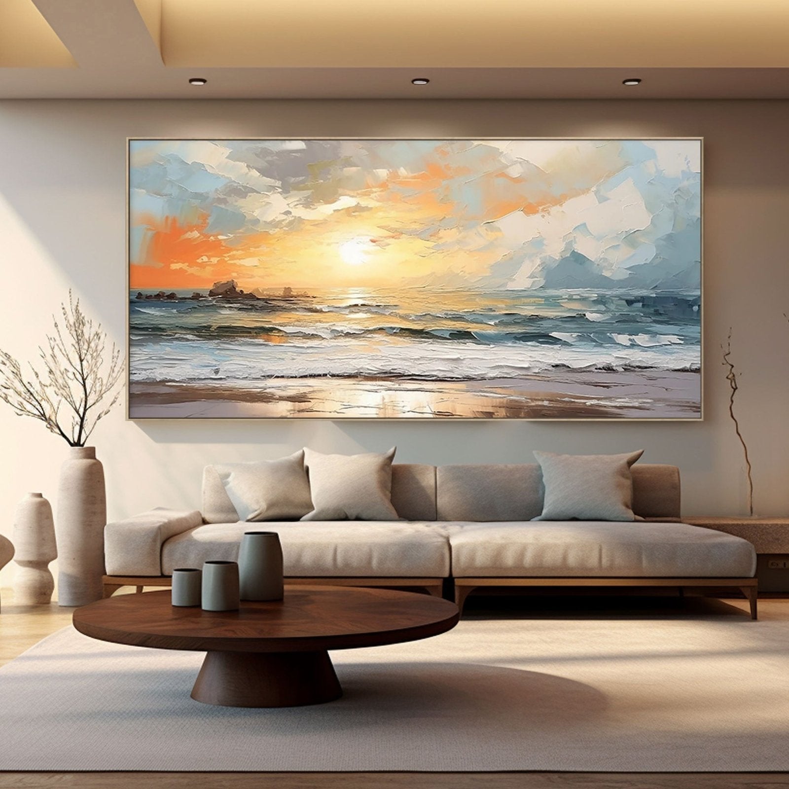 Abstract Painting "Éveil Marin"