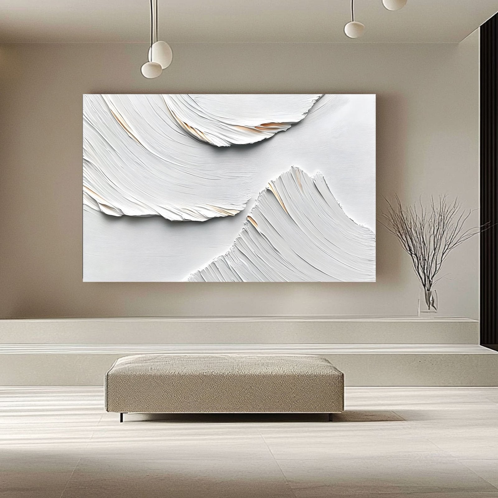 Abstract Painting "Ondas Blancas"