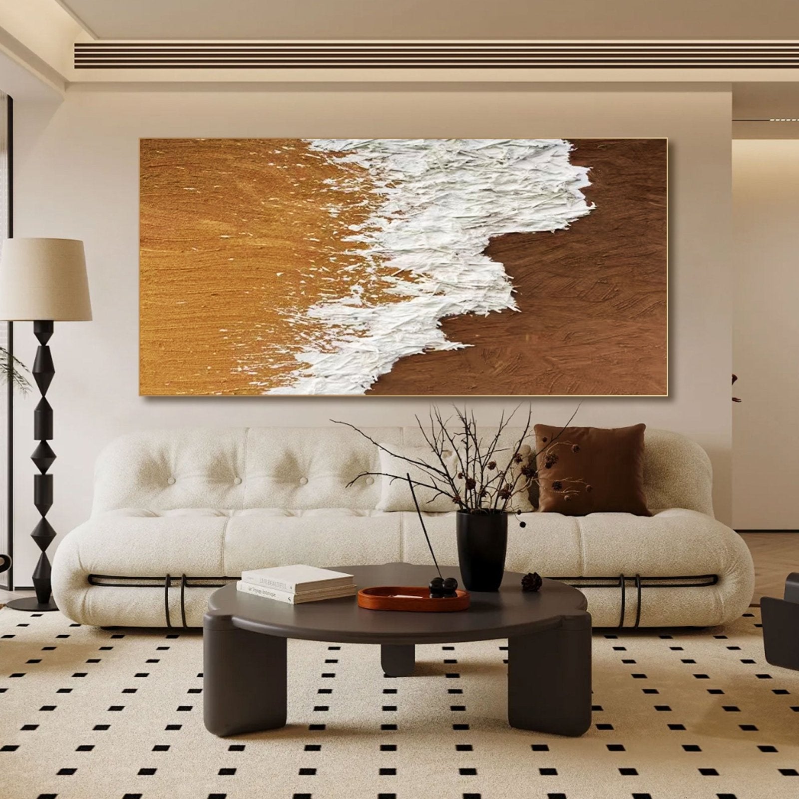 Abstract Plaster Wall Art "Sandy Surge"