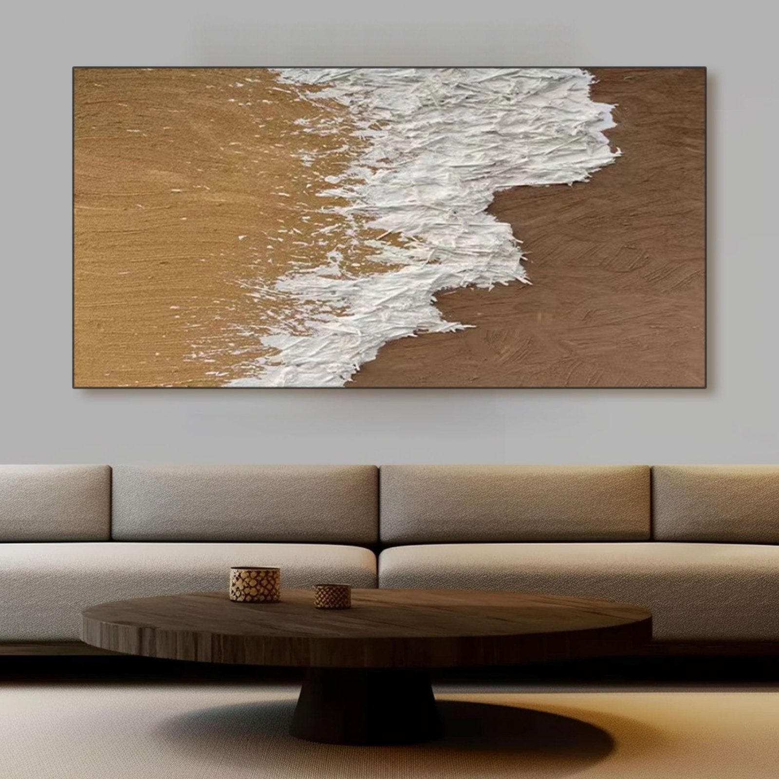 Abstract Plaster Wall Art "Sandy Surge"