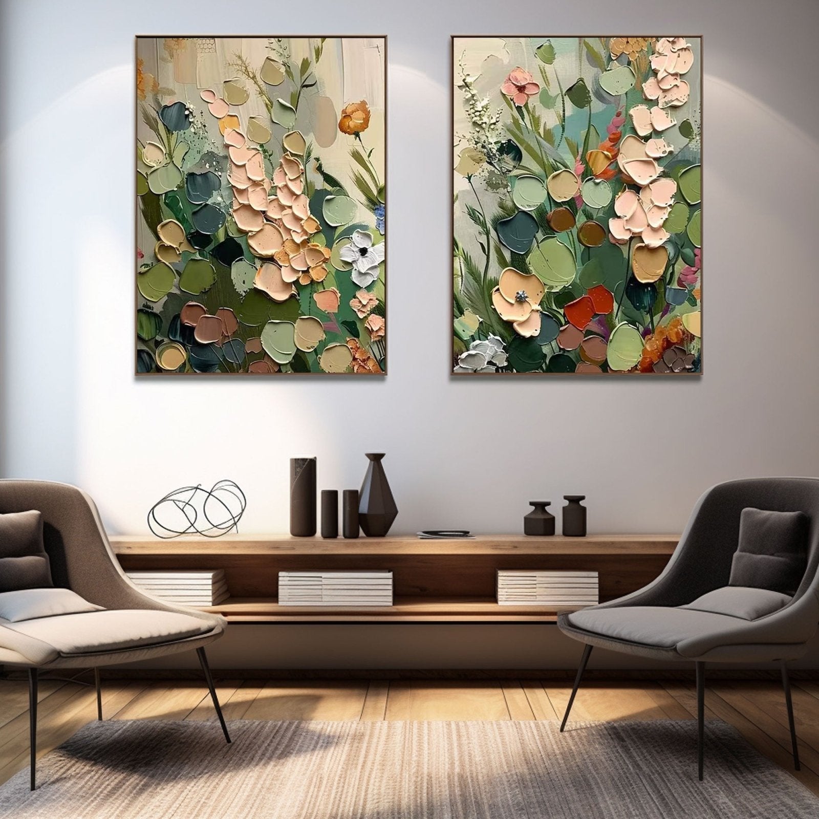 Colorful Painting "Jardín Interior”