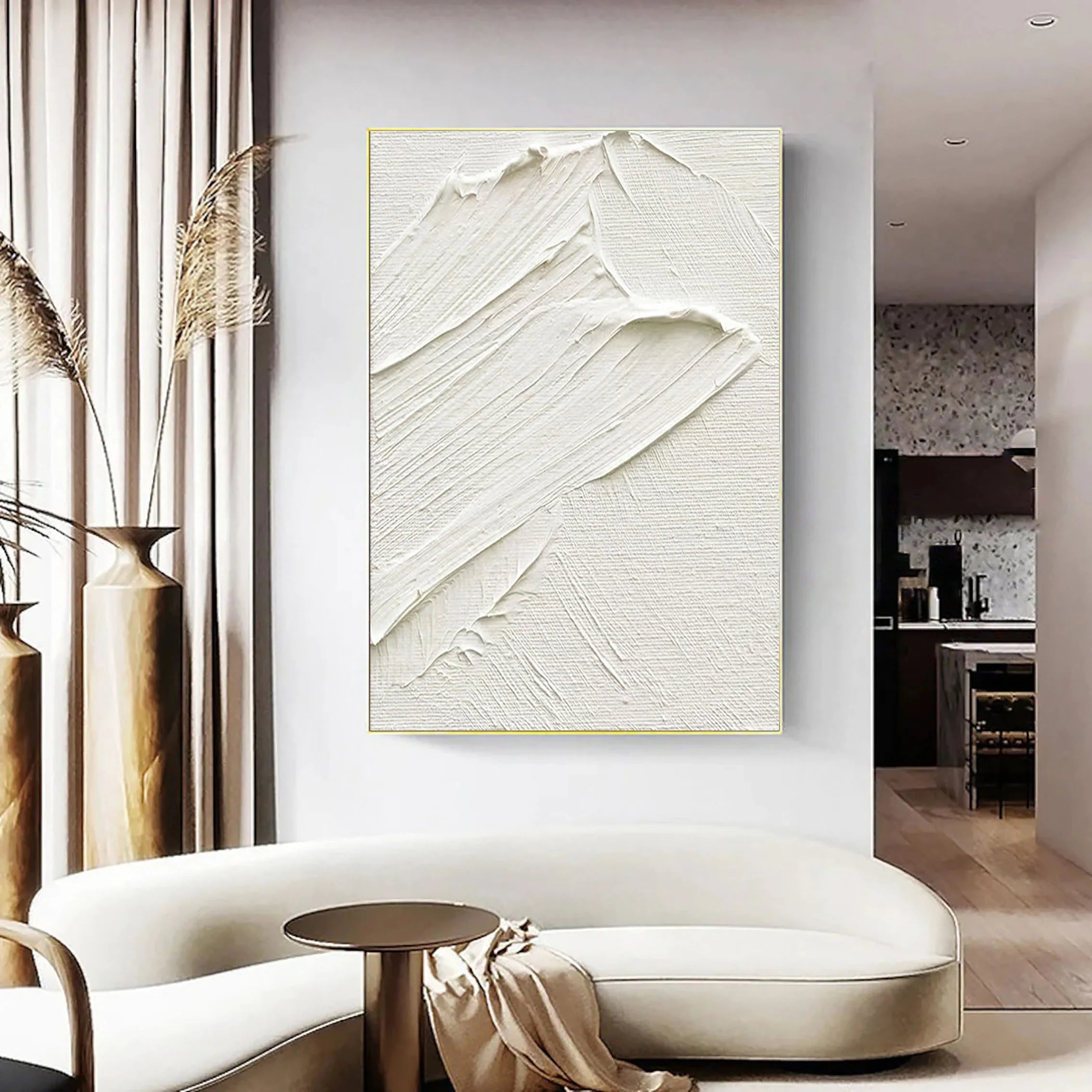 Black Minimalist Textured Painting Canvas #MZ012