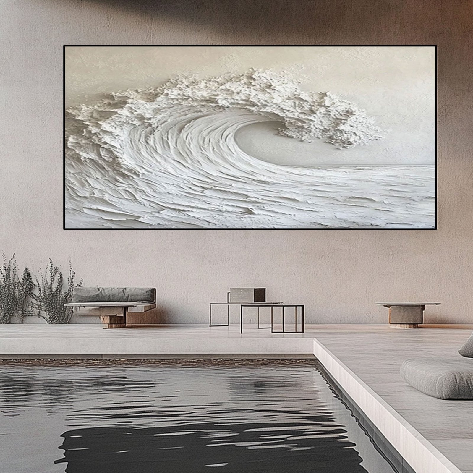 Plaster Painting "Blancéleste“