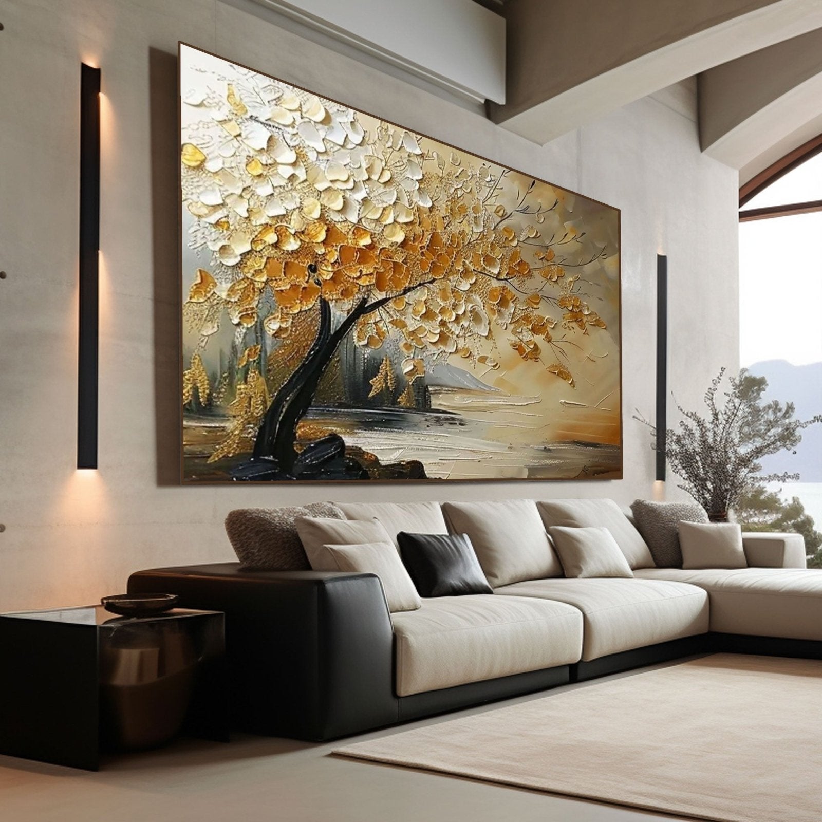 Plaster Painting "Golden Whisper"