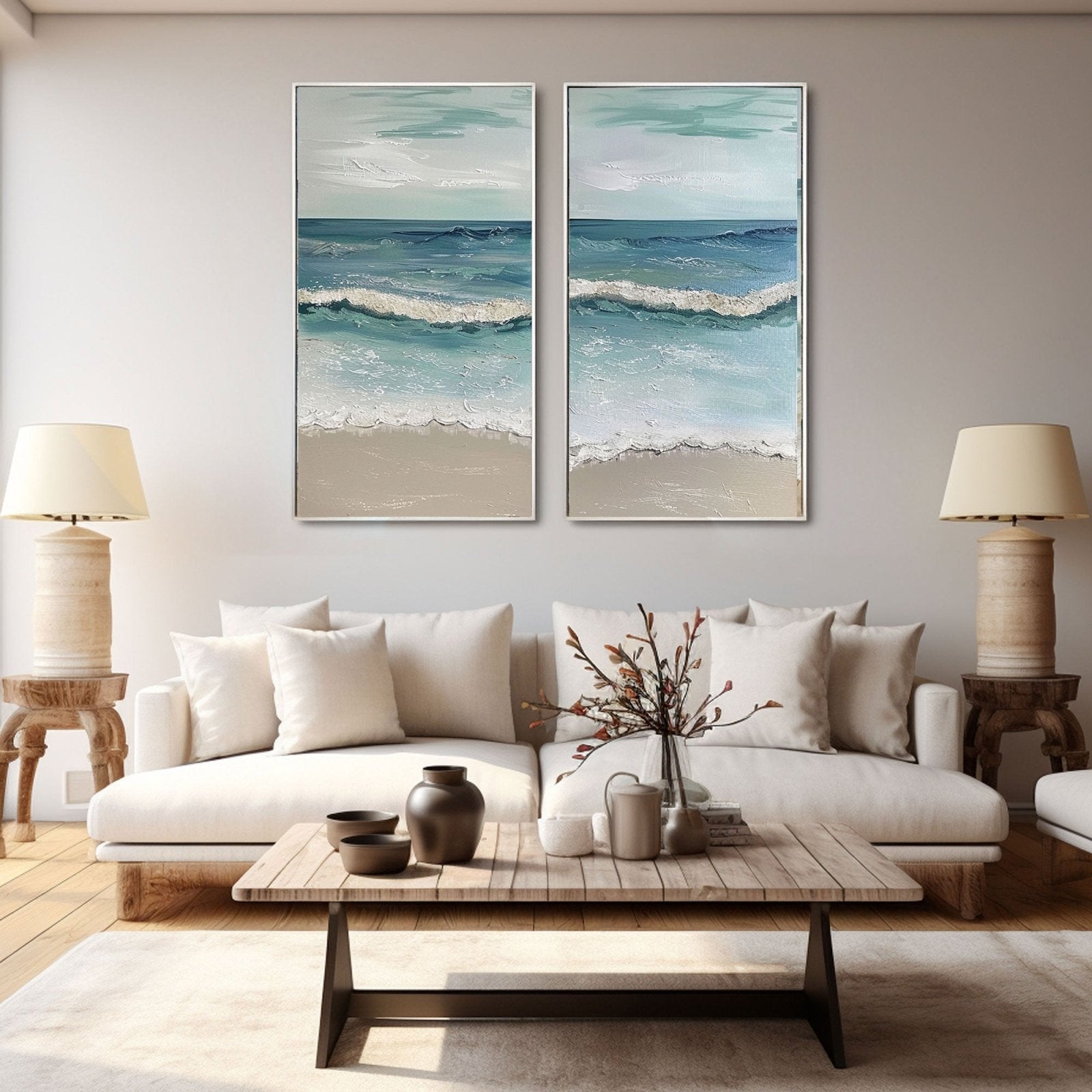 Plaster Painting "Ocean's Serenity"