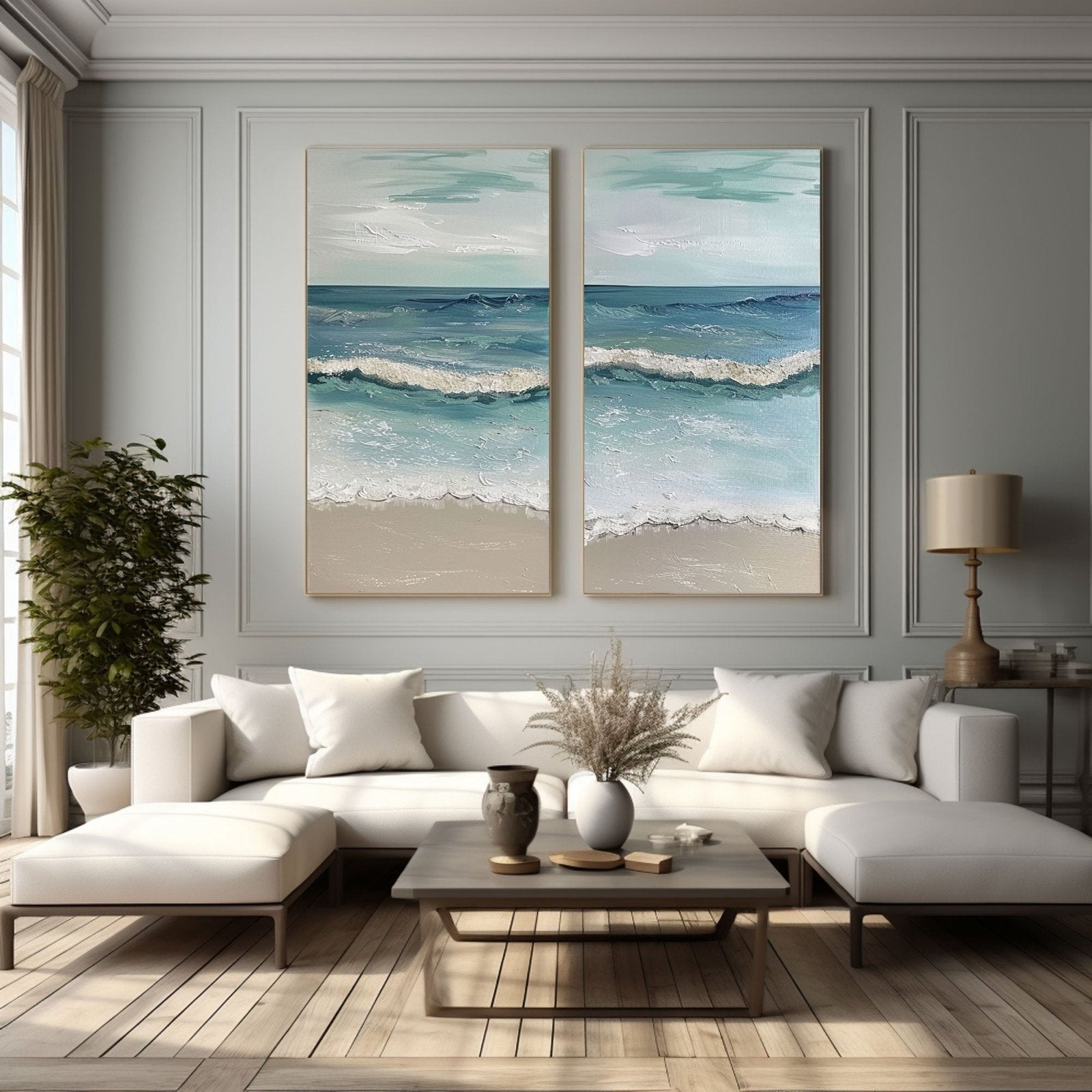 Plaster Painting "Ocean's Serenity"
