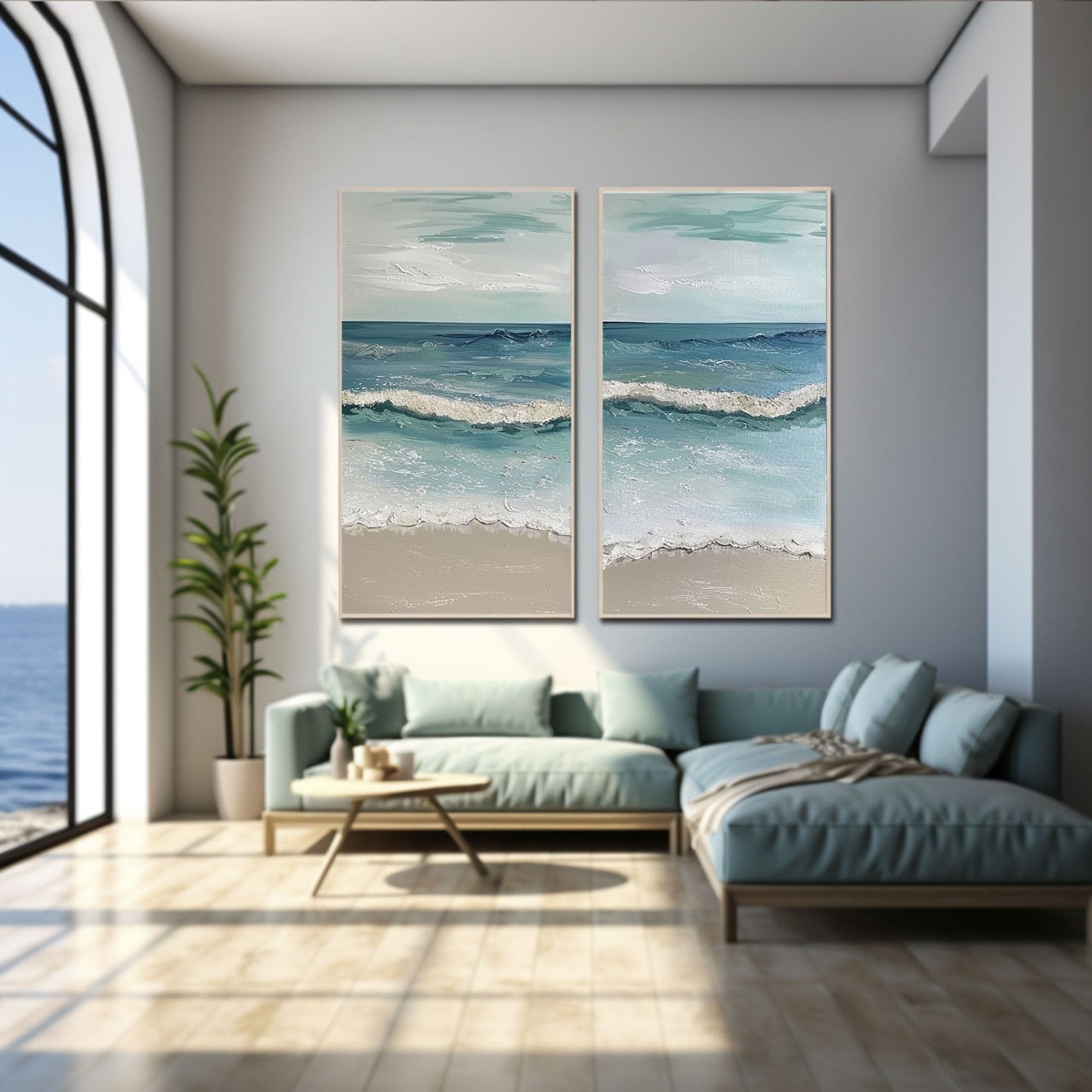 Plaster Painting "Ocean's Serenity"