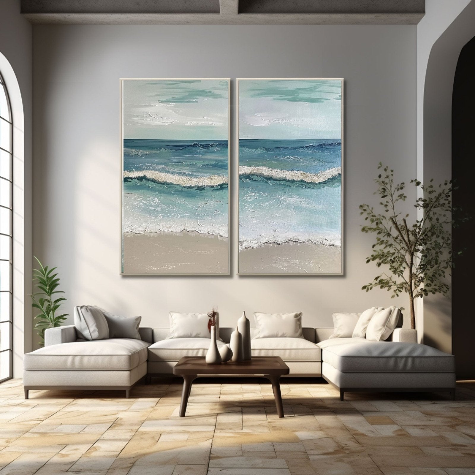 Plaster Painting "Ocean's Serenity"