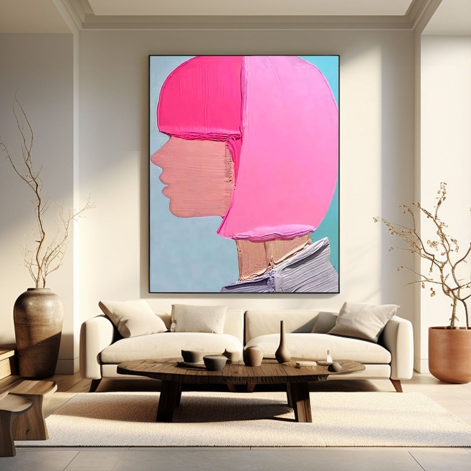 Textured Painting "Neon Muse"