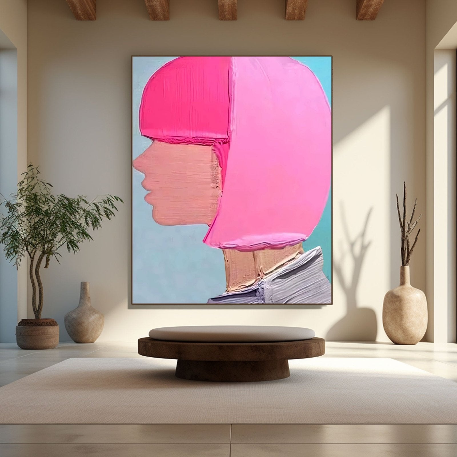 Textured Painting "Neon Muse"