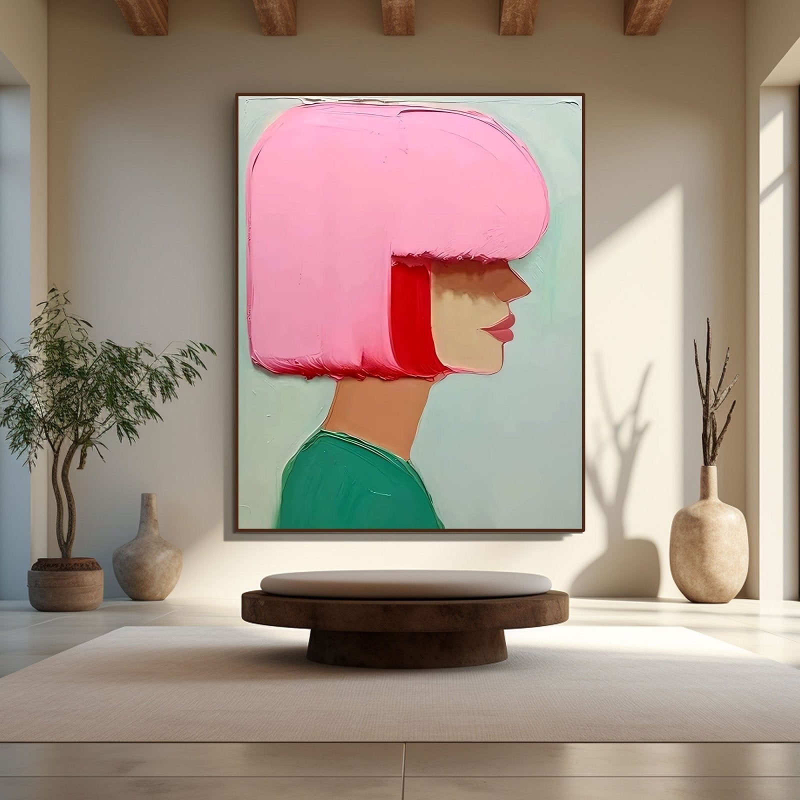 Textured Painting "Rosy Contemplation"