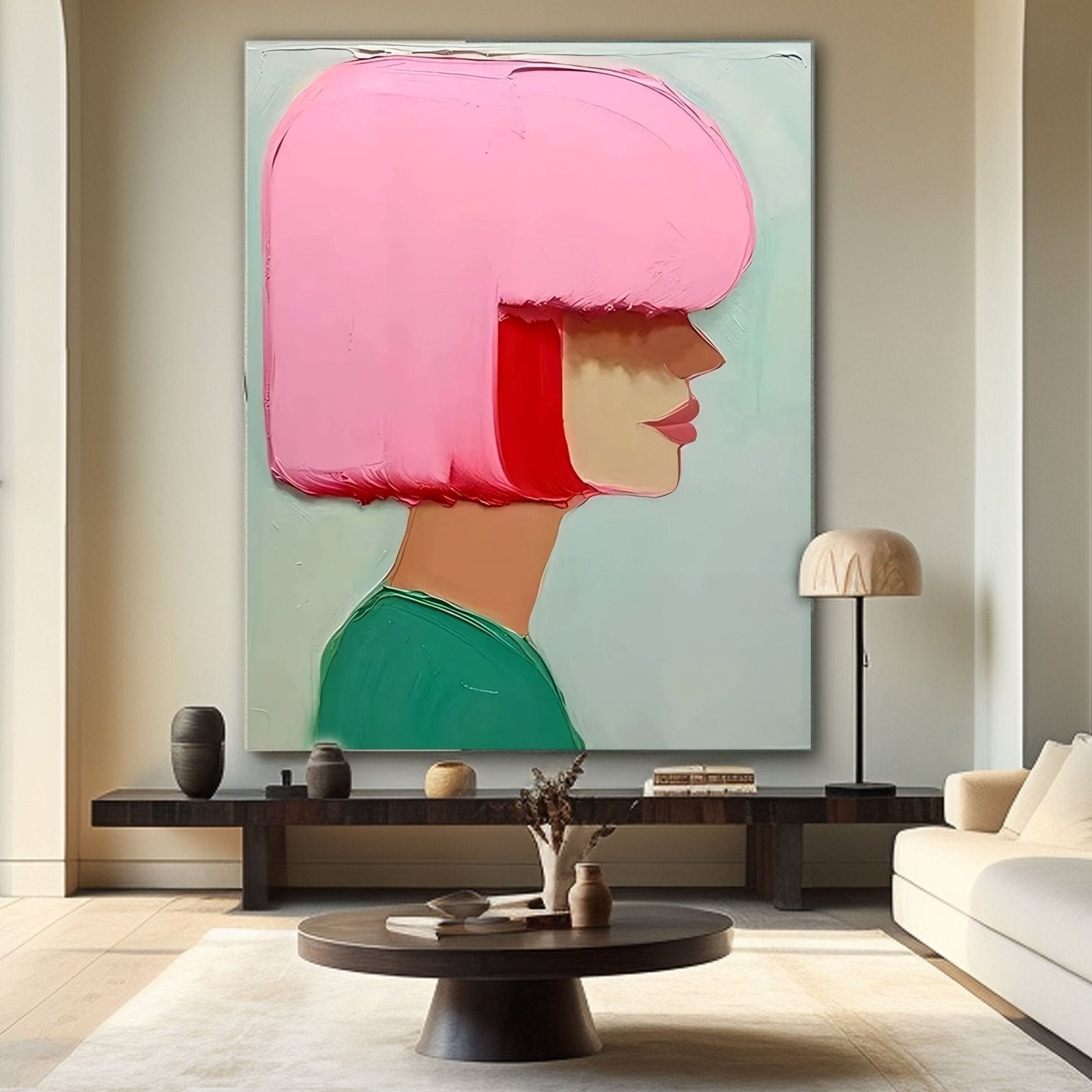 Textured Painting "Rosy Contemplation"