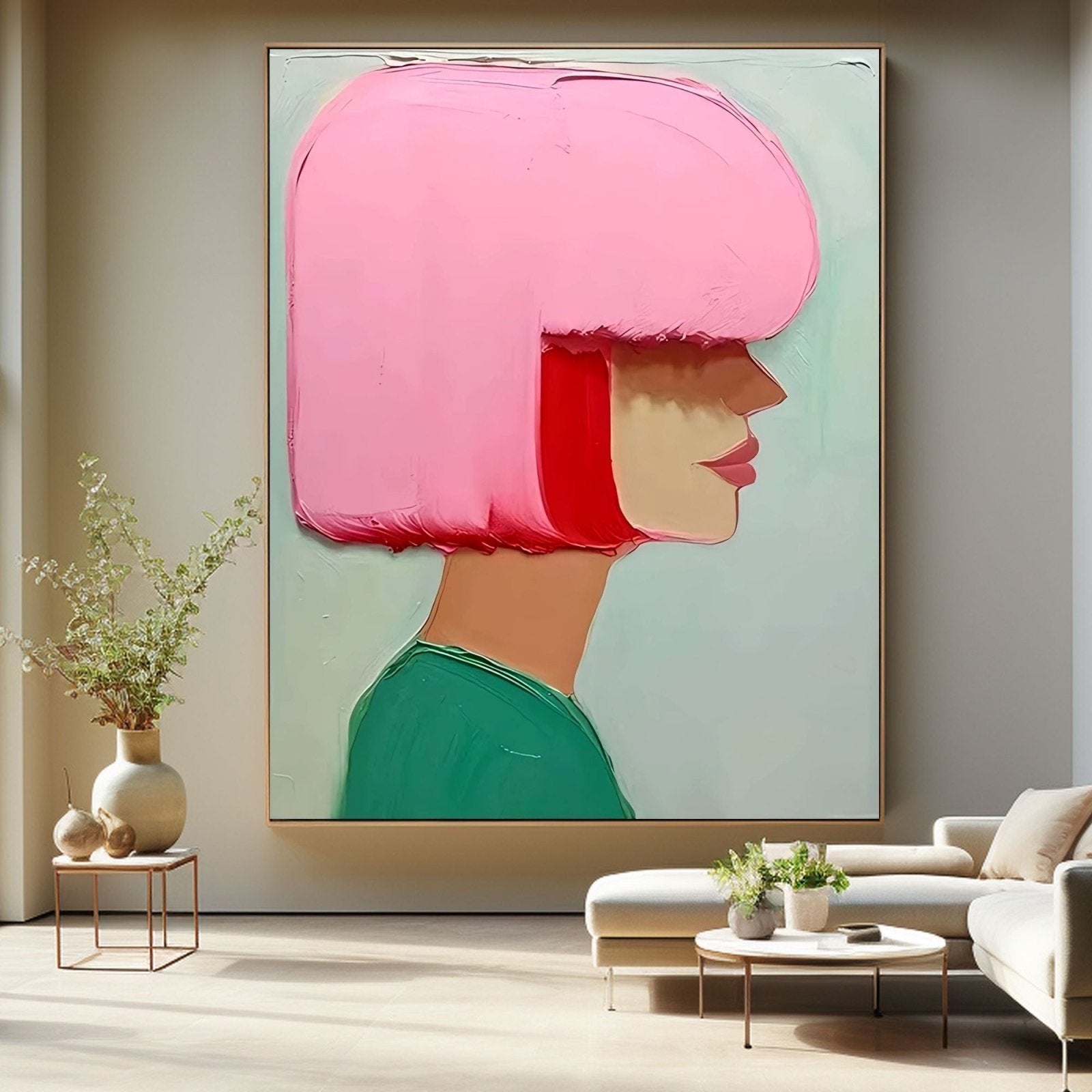 Textured Painting "Rosy Contemplation"